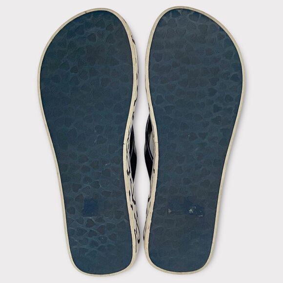 Brighton Womens Sandals Ahoy Anchor Print Nautical Blue White Flip Flops Size 9 - Picture 8 of 8